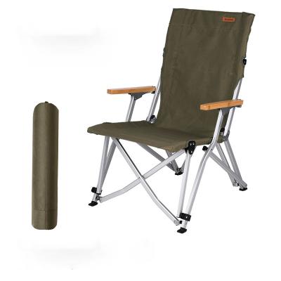 China Folding Detachable Portable Outdoor Garden Chair Solid Wood Aluminum Rise Camping Chair for sale