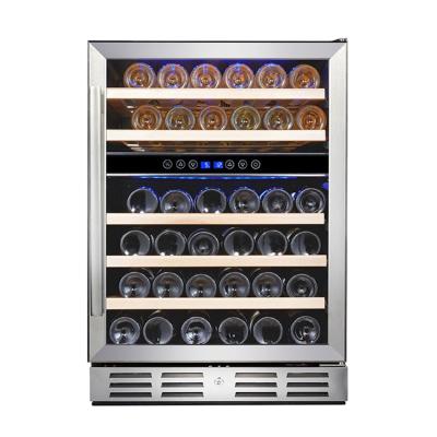 China Non-seamless door with SS handle 150L wine cooler cooling equipment, modern wine cooler fan cooling does not frost for sale