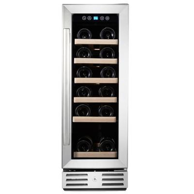 China Wholesale Non-seamless Wine Cooler 19 Bottles Red Wine Fridge 2021 Door Single Zone Temperature Control Wine Cooler for sale