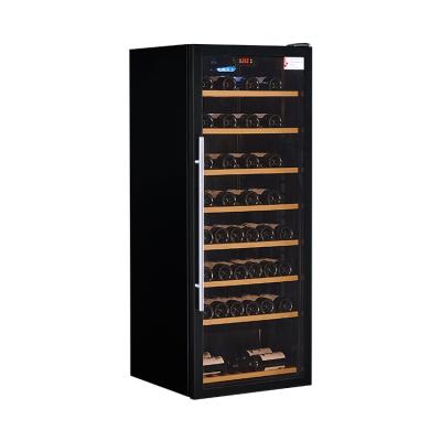 China LED Light Up 100 Bottle Single Zone Wine Cooler Free Standing Wine Cooler for sale