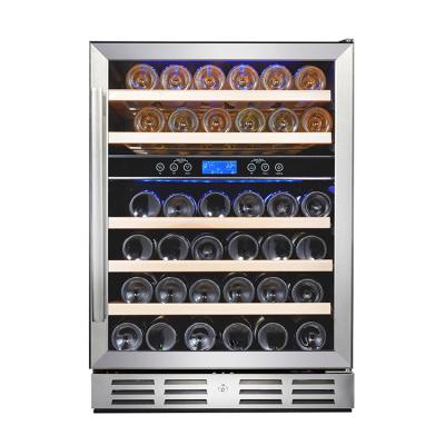 China Red Wine Cooler Built-in Refrigerator Stainless Steel Electronic Control Refrigerator Door High-end Glass Wine Cooler for sale