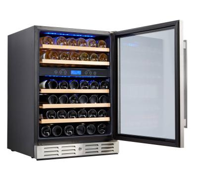 China Wine Cellar Dual Temperature Integrated Light Cabinet Wine Refrigere Wine Electronic Control Zone Wine Fridge Luxury for sale