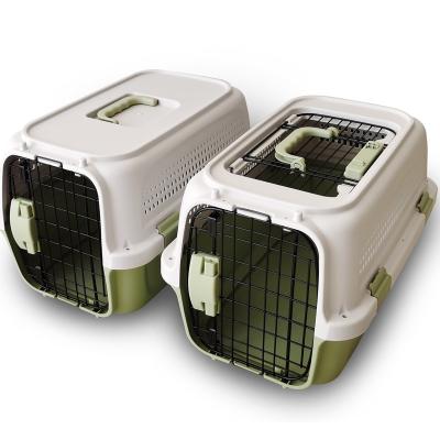 China 2022 New Fashion Pet Viable Carrier Airline Dog Cage Cat Travel Portable Carrier Approved Shipping Box for sale