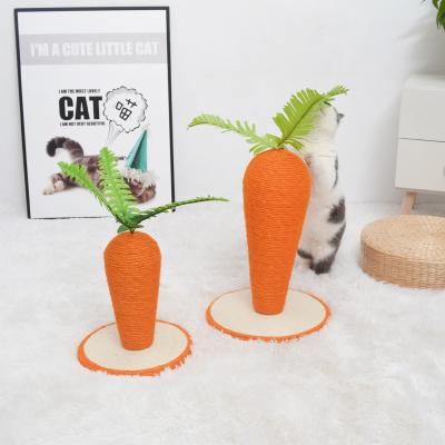 China New Products Toys Fashionable Interactive Chenille Cloth Sisal Sustainable Stocked Carrot Train Cat Scratching for sale