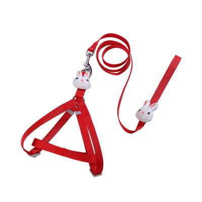 China Durable Plush Rabbit Decoration Pet Trunk Leash Soft And Collar Set Cute Rope Pet Harness for sale