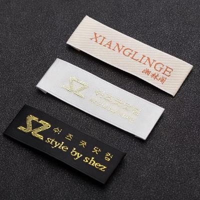 China OEM washable Logo Neck Custom Customize Garment brand woven label for clothing for sale