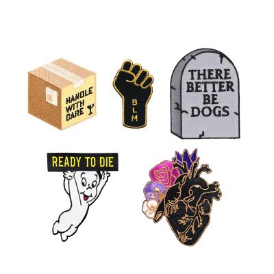 China 3D Woven Badges High Quality Big Logo Iron On Patch Embroidery Custom Made Embroidered Patches For Garment for sale