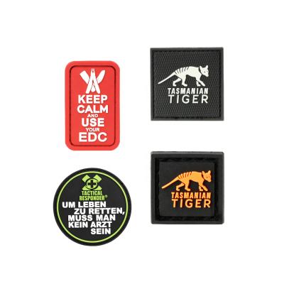 China best PVC 3D Badge Heat Transfer Iron On Logo Custom Design Silicone Label Rubber Patch For Garment for sale