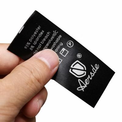 China Sustainable Hot Selling Satin Branding Labels For Clothing Silk Printing Garments Care Washing Label for sale