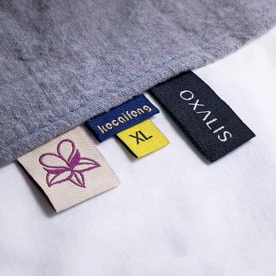 China Factory Washable Hot Sale Custom Clothing Side Label Tags Labels For Clothes Bags Embroidery Woven Patch for sale