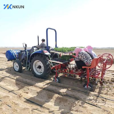 China Automatic Farms Tractor Mounted Self Propelled 4 Rows Seedling Vegetable Transplanter for sale