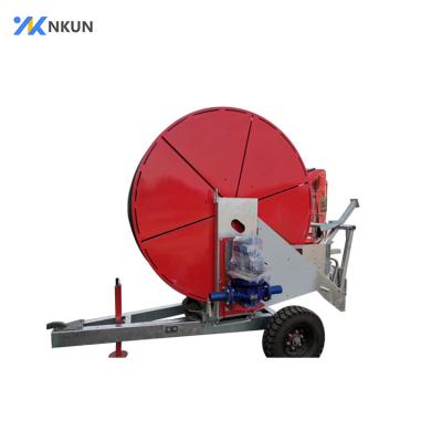 China Water Turbine Driving Automatic Irrigation System Agriculture Farm Sprinkler Hose Reel Irrigation Roll System Machine for sale