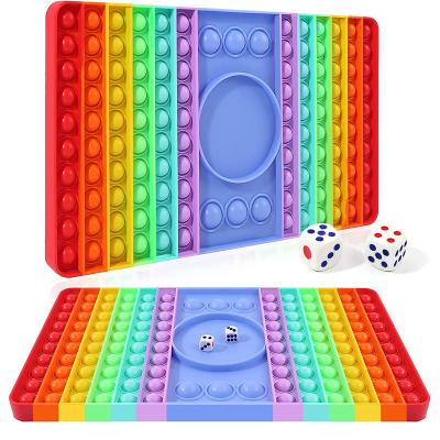 China Large Eco-Friendly Decompression Rainbow Chessboard Push Bubble Popper Popsicle Wiggle Sensory Toys For Parent-child Jumbo Time Relaxation With Friend for sale