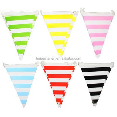 China Wedding /holiday party decoration rainbow stripe banner banner kids party printable hanging paper decoration for sale