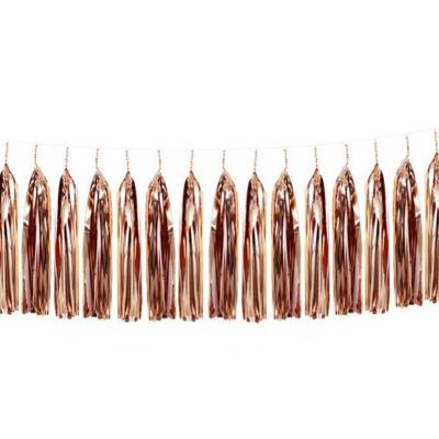 China PVC Rose Gold Decoration Tassel Garland Party Supplies Metallic Rose Gold for sale