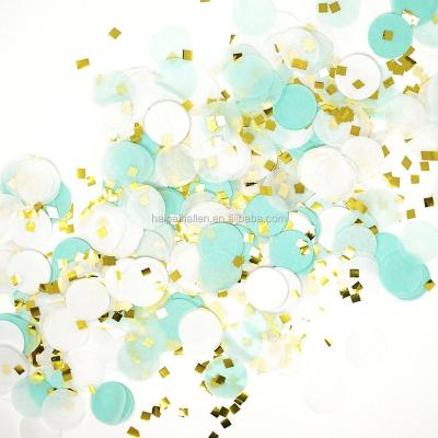 China Mint Tissue Paper /fireproof White Gold Tissue Paper Metallic Tissue Paper Shredded Circle Confetti Party Decoration for sale