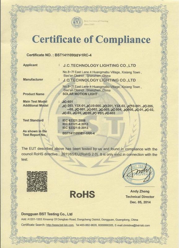 ROHS - J.C. Technology Lighting Co.,Ltd