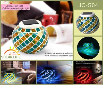 China Beautiful Rainbow Glass Solar Powered Night Light For Bedroom / Sitting Room for sale