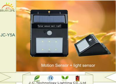 China Luces al aire libre accionadas solares montadas en la pared de IP65 120LM 1W 6 LED con el detector de movimiento en venta