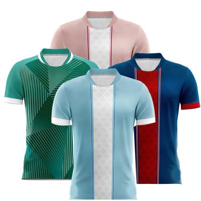 China 100% cheap wholesale soccer shirt best quality Quick-drying polyester football club soccer jersey tops new style Team Kids Football Kits for sale