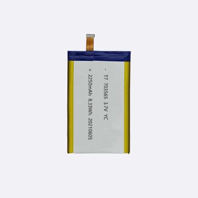 China Toys rechargeable 3.7v/24v/48v 2250mAh 703565 lithium ion batteries for living fill light for sale