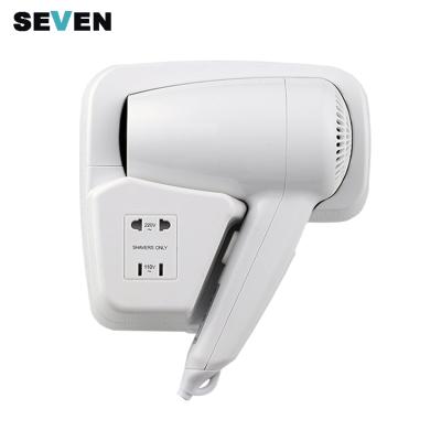 China Professional Wall Mounted Hotel Bathroom 1200W Hair Dryer Wall Mounted Hotel with 110V and 220V for sale