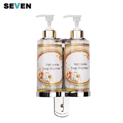 China Reliable Sanitary Double Soap Dispenser Equipment Hotel Hand Dispenser Soap With Pump for sale