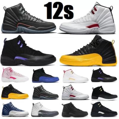 China Rubber Finals 12s 2022 Royalty Twist Ovo Basketball Shoes Service Men 12 French Royal Blue College Reverse Gold Game Sneakers for sale