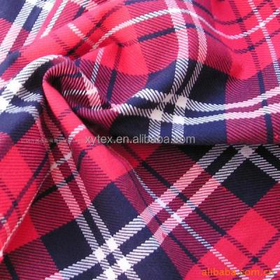 China Plain Red Plaid Cotton Printed Flannel Fabric for sale