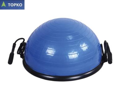 China Reinforced ABS Base Half PVC Bosu Yoga Exercise Ball With Resistance Bands for sale