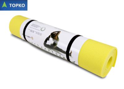 China Lightweight Yellow XPE Yoga Exercise Mat Double Layer / Anti Slip Yoga Mat for sale