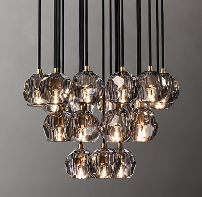 China Industrial Postmodern Light Luxury Copper American Crystal Chandelier Simple European Style Home Dining Room Bedroom Living Room Lamps for sale