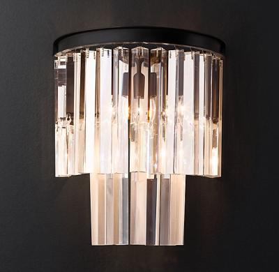 China modern black crystal wall sconce with k9 crystal for home use for sale