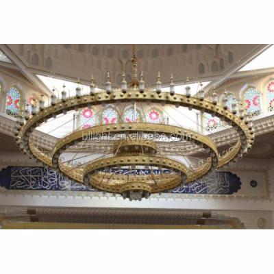 China Large Mosque Chandelier Light Arabic Mosque Contemporary Lighting Decoration Bespoke Masjid Chandelier Church Light for sale