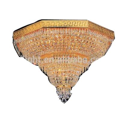 China Beautiful Design Indoor Large Crystal Ceiling Light Empire Gold Outdoor Mounted Flush Mount Chandelier Lighting for sale