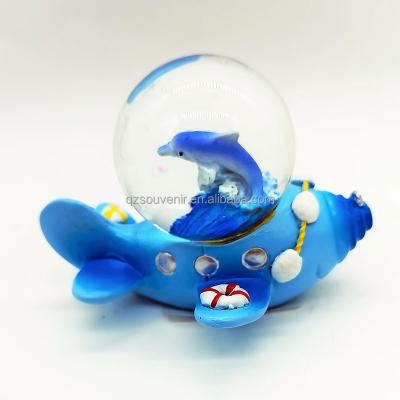 China Africa Marine Life Water Ball with Sea Turtle Statue Figurine Coral Reef Dolphin Pod Lighthouse Saipan USA Collectable Snow Globe for sale