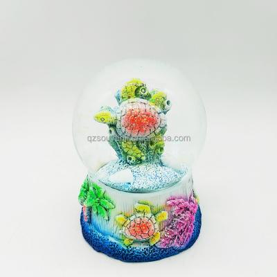 China OEM Marine Life Hotel and Resort Water Ball 3D Sea Turtle Figurine Dolphin Lighthouse Phuket Thailand Koh Samui Collectable Snow Globe Souvenir for sale