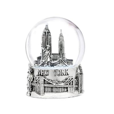 China Africa Resin 80mm Water Globe Landscape Glass 65mm Silver Plated New York City San Francisco California USA Snow Globe Collection for sale