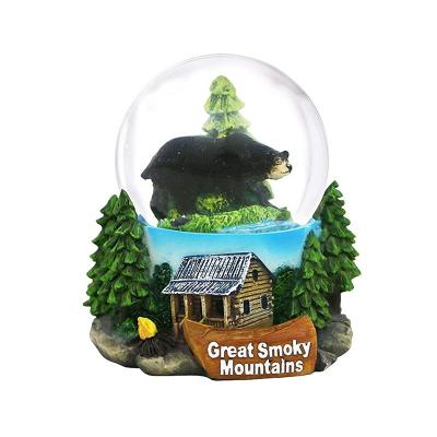 China Africa OEM ODM Resin 45 65mm Great Smoky Mountains Snow Globe Toronto 3D Water Globe Souvenir Ornament for sale