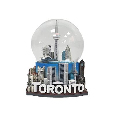 China Custom 3D Africa Toronto Water Globe Souvenir Ornament Miami Florida San Francisco California Boston Landmark Building Snow Globe for sale