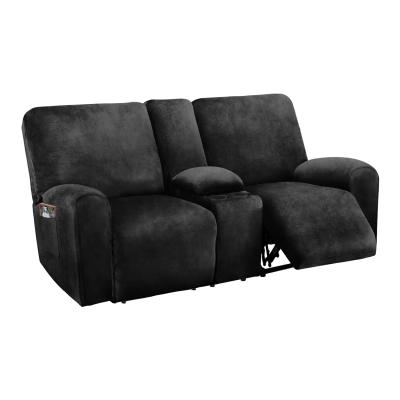 China Modern Loveseat With Velvet Medium Stretch Slipcover 8-Piece Console Sofa Covers 2 Seat Loveseat Recliner Recliner Sofa Cover for sale