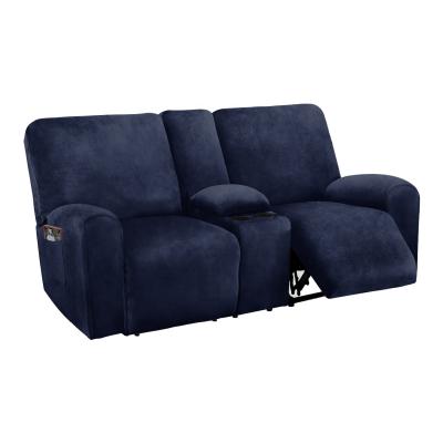 China Modern Velvet 8-Piece Stretch Loveseat Sofa Covers Living Room Home Cinema Recliner Sofa Cover for sale