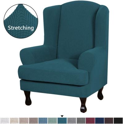 China Modern Wing Chair Sofa Couch Cover Soft Sofa Slipcover 2-Piece Sofa Cover Furniture Protector Stretch Wing With Elastic Bottom for sale