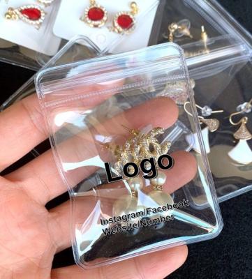 China Earring Necklace Jewelry and Jewelry Zipper Lock Sealing Custom Print Clear Plastic Sealed Clear Bag with Logo for Gift Earrings Necklace Charm for sale