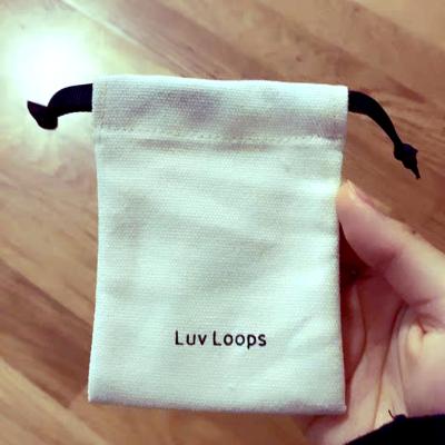 China 8 oz Drawstring 100% Cotton Washable Organic Custom Printed Jewelry Logo Bag With Ribbon String For Jewelry for sale