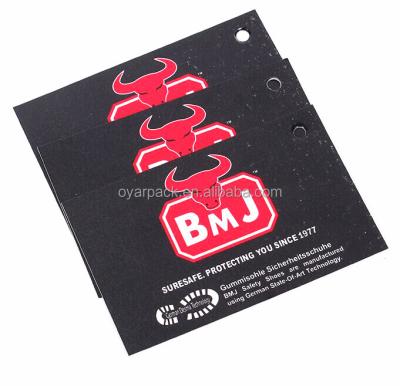 China Brand Logo Garment Viable Thick Card Hanger Tag With Plastic String for sale