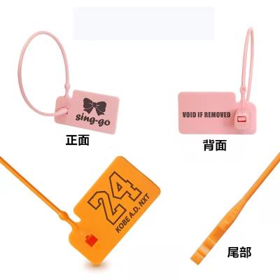 China Other Handbag Garment Shoes Customized Security Seal Tag Plastic Strip With Logo for sale