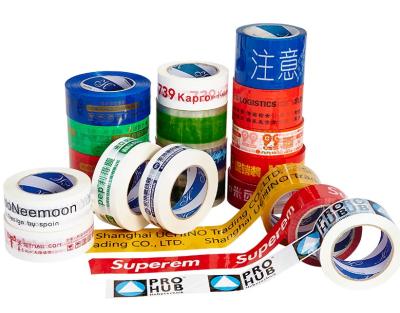 China Waterproof Shipping Box Packing Tape Custom Logo Printed Clear Plastic Adhesive Tape With Company Name for sale