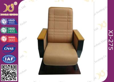 China High Back  Fixed Floor Cinema Theater Chairs With Wooden Pad , Folded Auditorium Conference Hall Chairs for sale