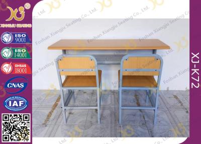 China Customized Size Double Student Desk And Chair Set For School Kids with Plywood + Steel Material for sale